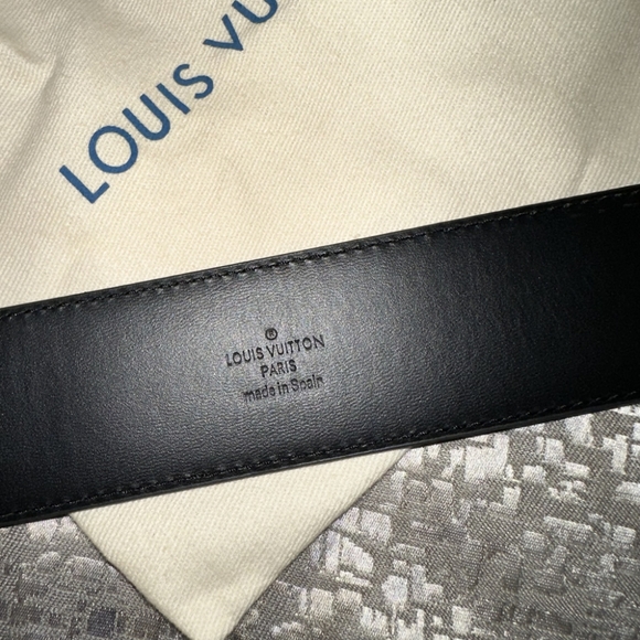 Louis Vuitton Black Checkered Graphite Belt - Picture 6 of 7
